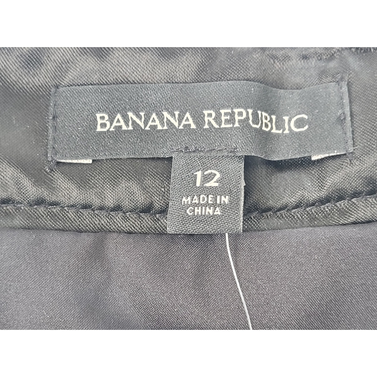 Banana Republic Black Leather Asymmetrical Wrap Mini Skirt Women's Sz 12 NWT
