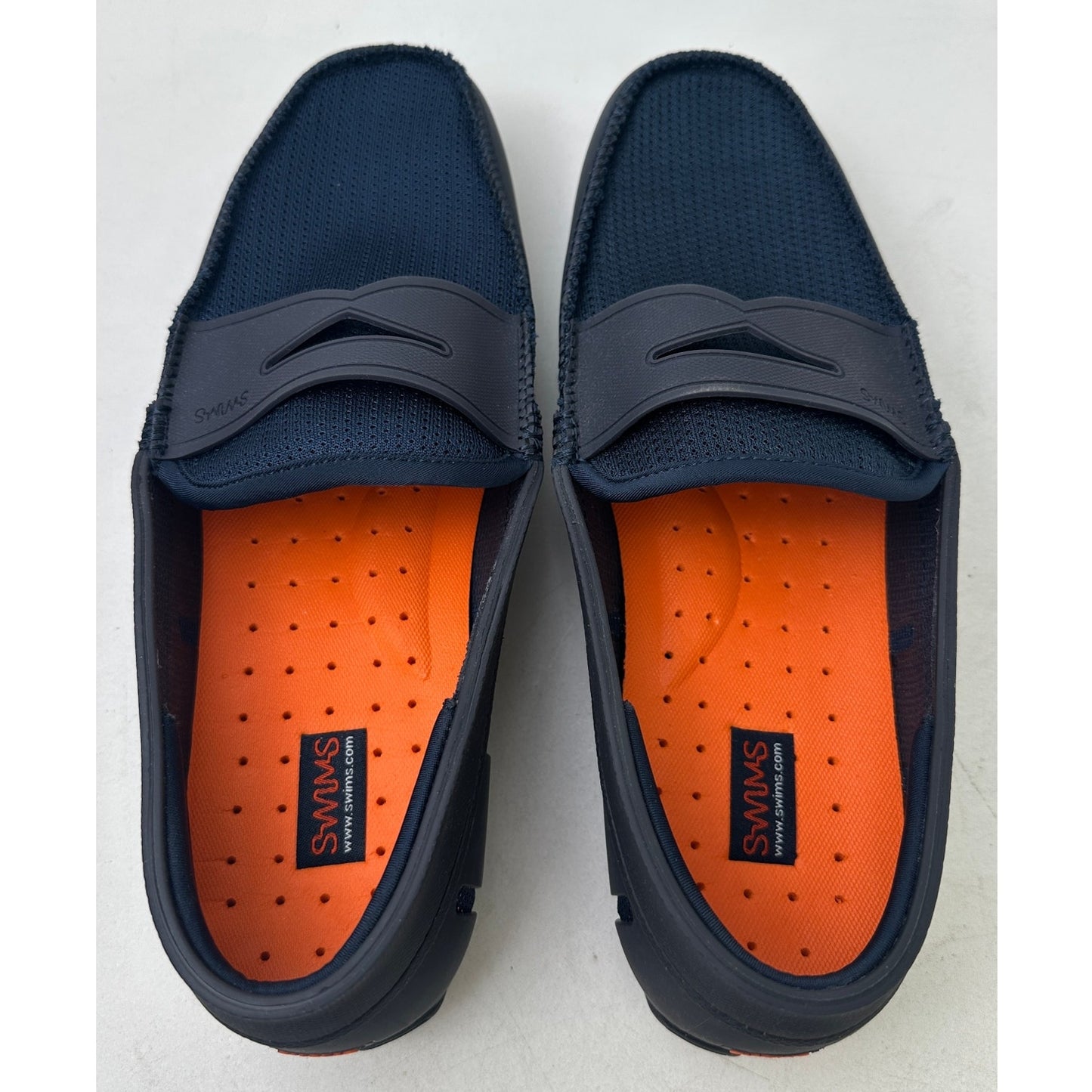 Swims Navy Blue Mesh & Rubber Penny Loafers Water Shoes Men's Sz 8