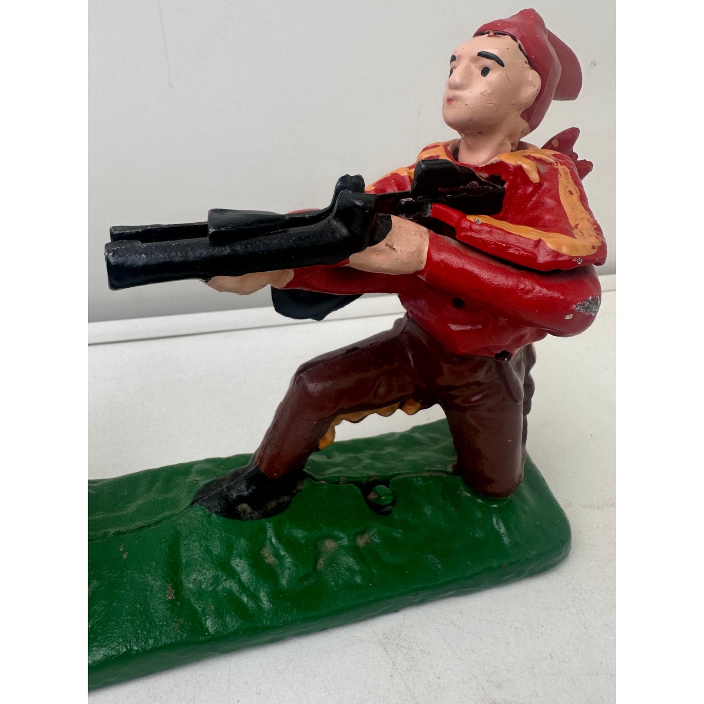Vintage Indian Shooting Bear Cast Iron Mechanical Bank