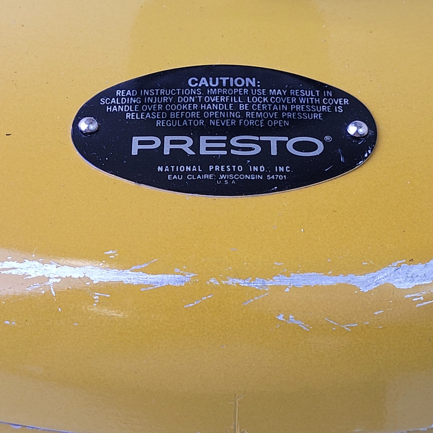Vintage Presto Pressure Cooker Canner Large 20 Qt Yellow Harvest Gold