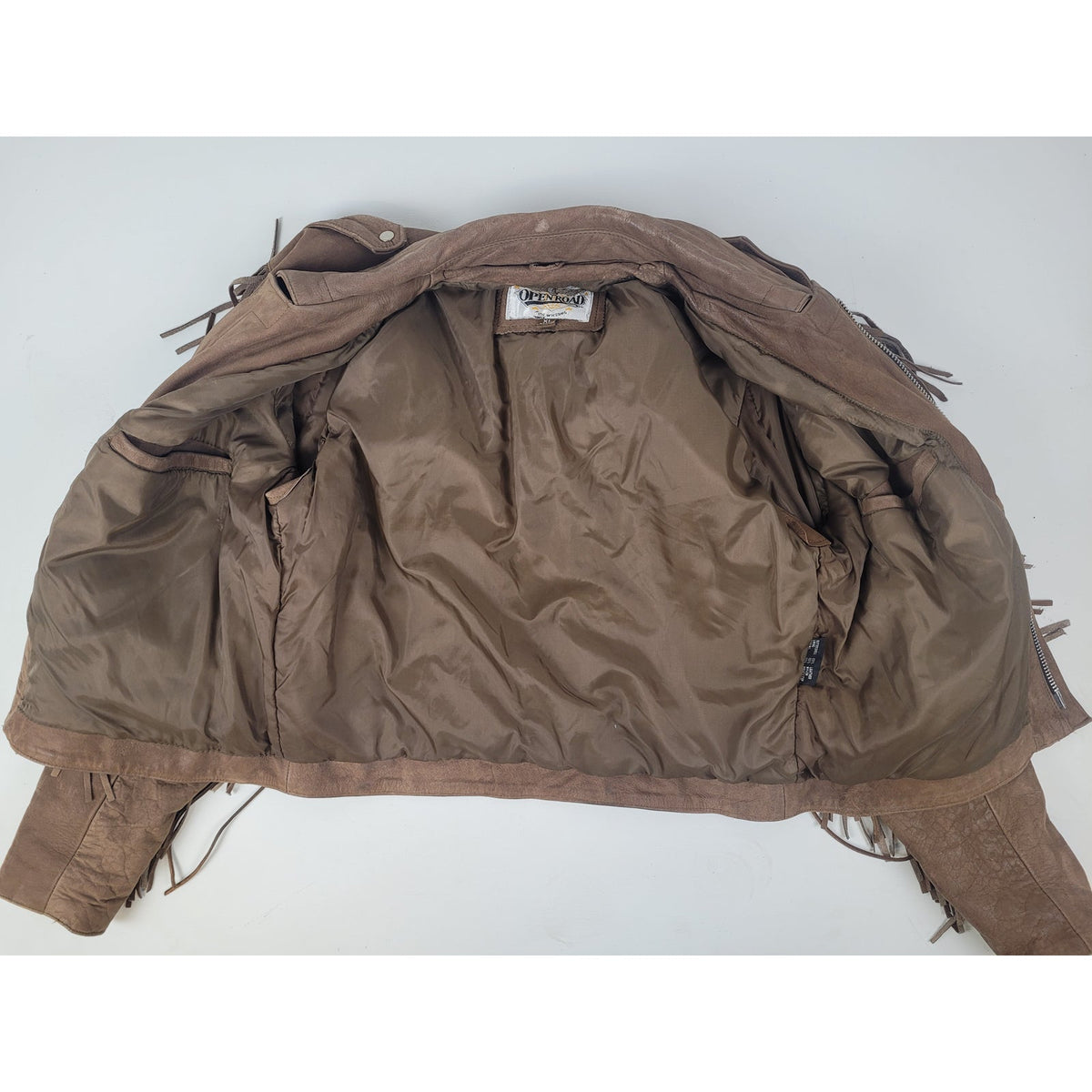 Vintage Wilsons Leather "Open Road" Cropped Fringe Leather Jacket Women's Sz XL