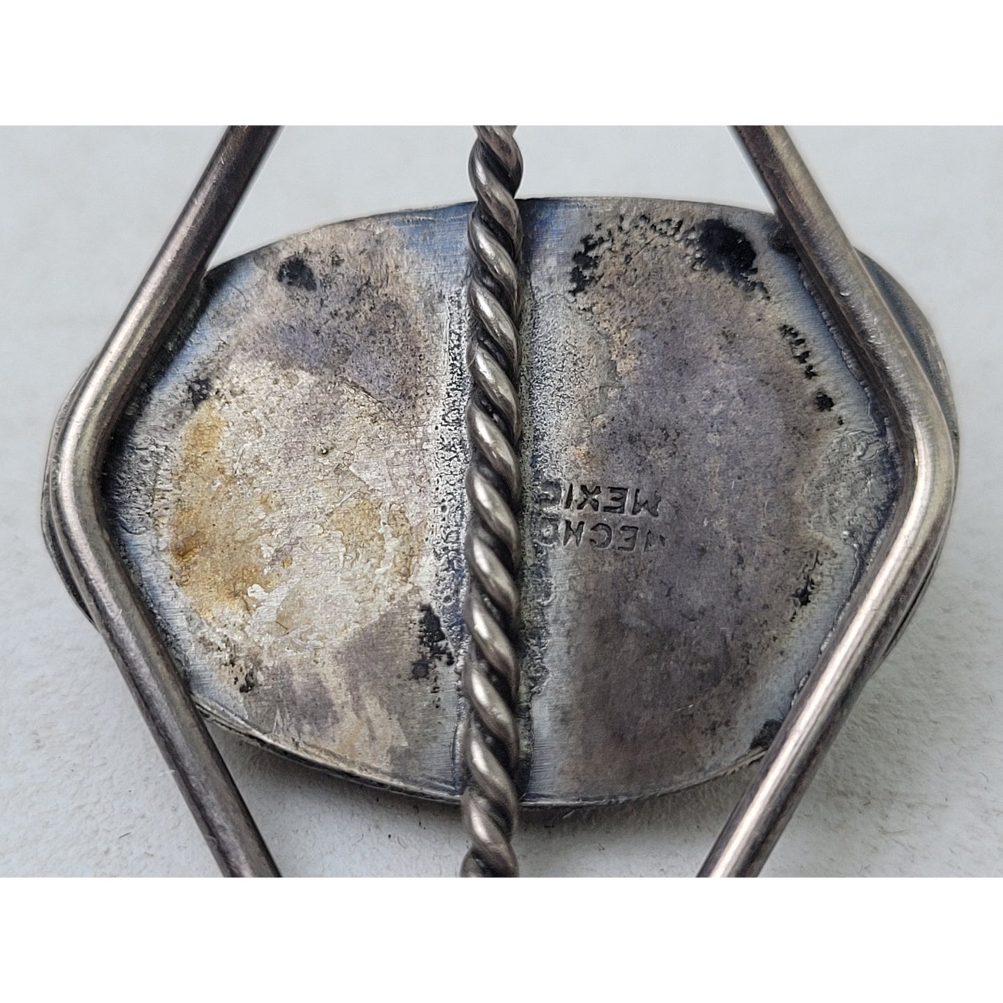 Vintage Sterling Silver Turquoise Cuff Bracelet Made in Mexico