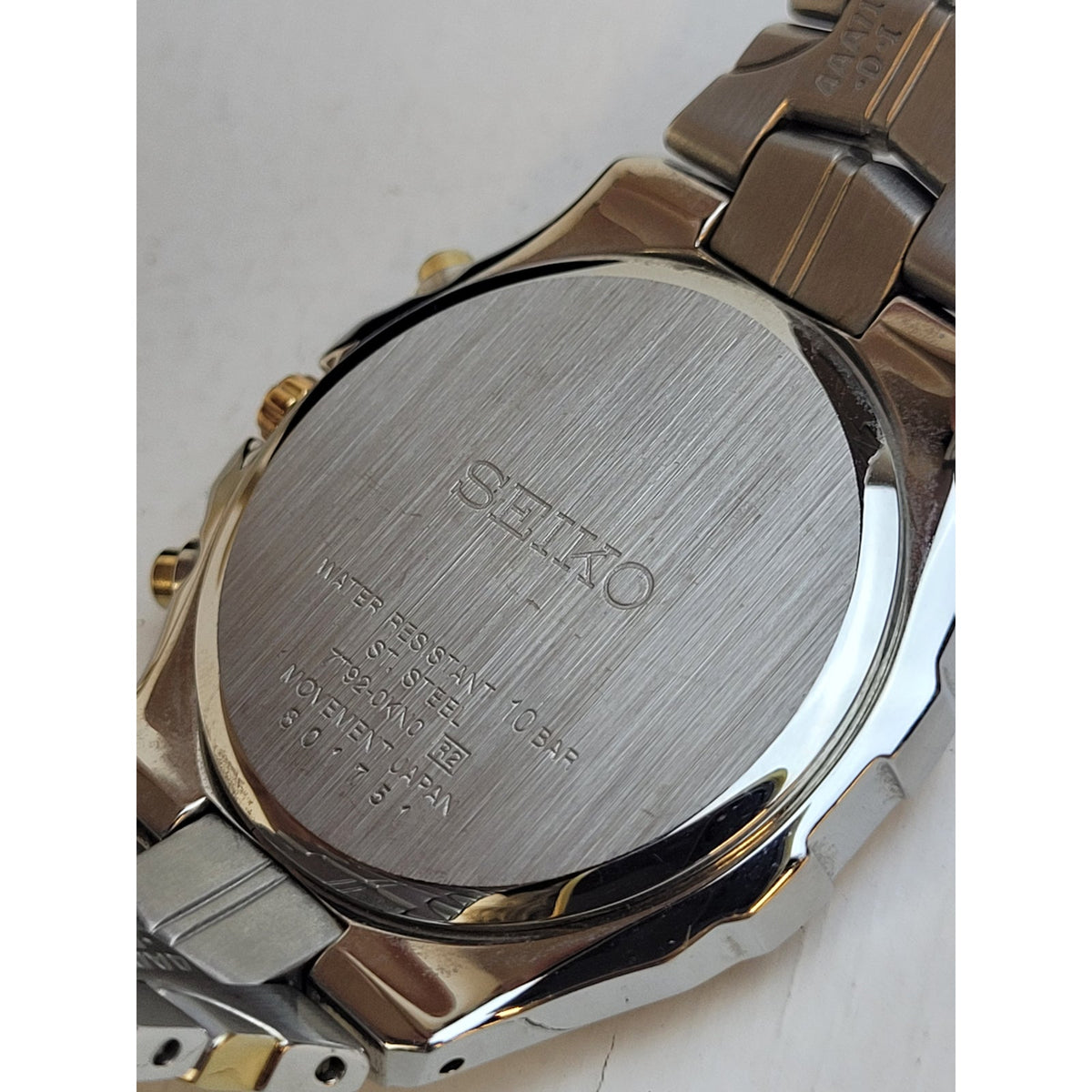 Seiko Ladies' Coutura Alarm Chronograph Two-Tone Gold Silver Watch 7T92-DKND