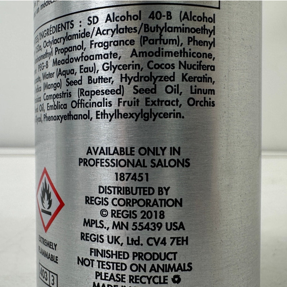 Regis Designline Working Spray Ultimate Flexible Hold 9 oz | Lot of 5