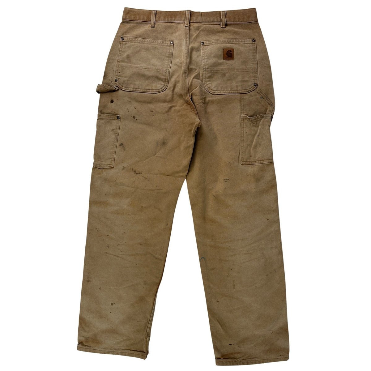 Vintage Carhartt Tan Distressed Double Knee Canvas Work Pants Men's Sz 32 x 32