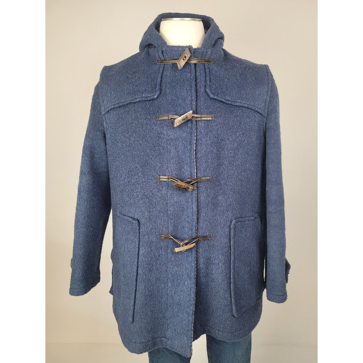VTG 1970s Melbourne Original English Duffle Coat Wool Blend Toggle Closure Sz L