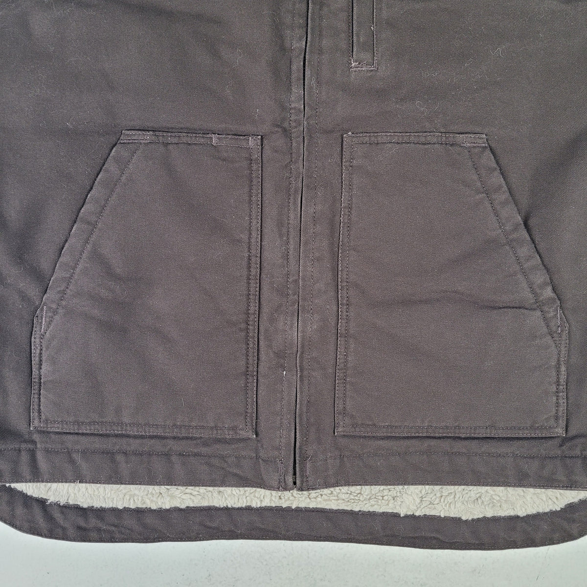 Carhartt Washed Duck Sherpa-Lined Mock-Neck Vest Loose Fit Men's Sz XL