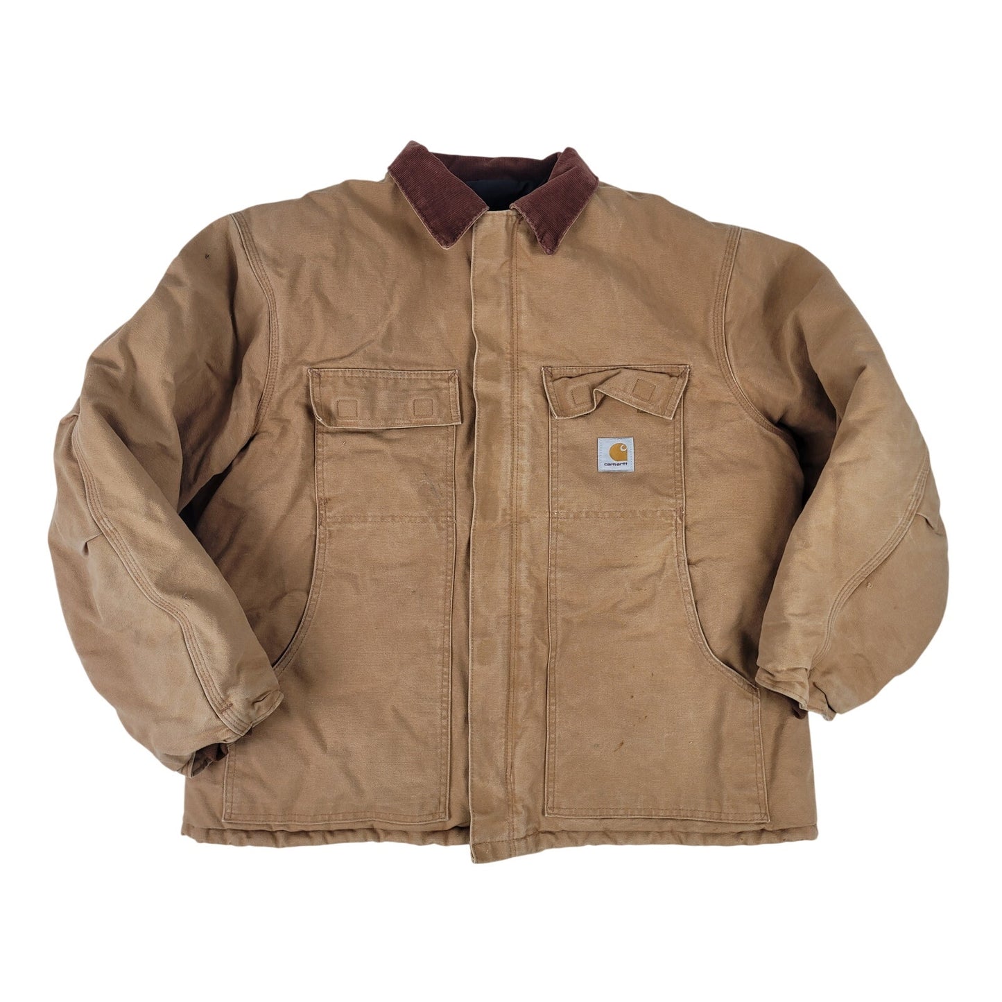 Carhartt C02 BRN Firm Duck Canvas Chore Coat Quilt Lined Men's Sz 48 (XL)