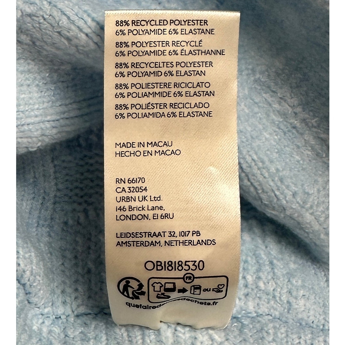 Free People Care FP Soul Searcher Light Blue Mock Neck Sweater Women's Sz XL NWT