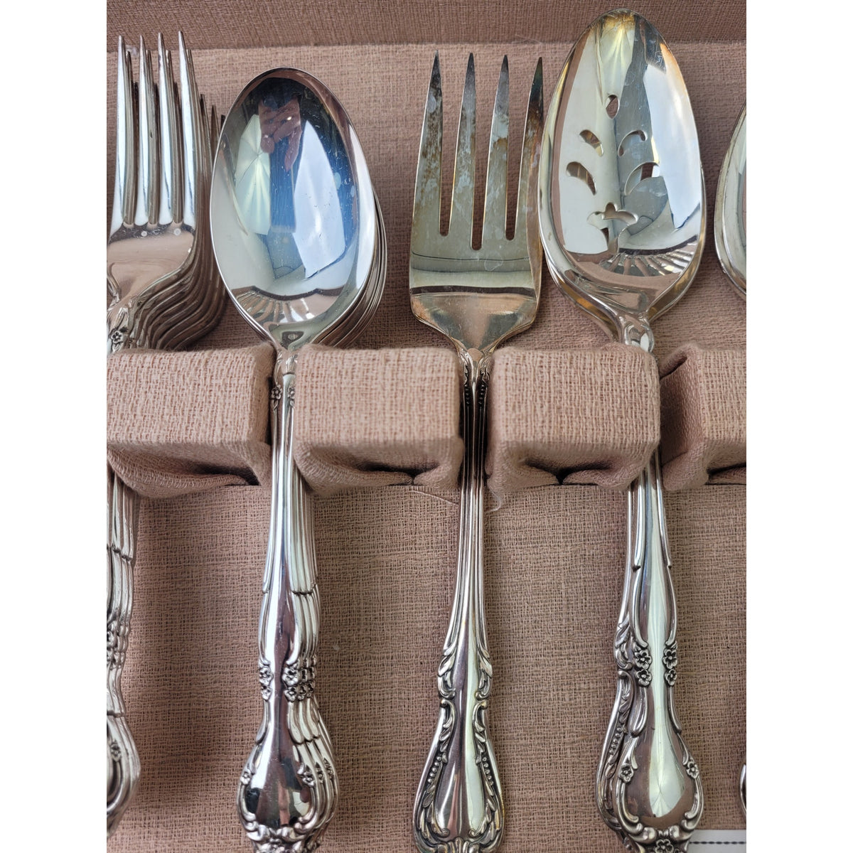 Vintage Oneida Community Silverplate Affection Pattern Flatwear Set of 50