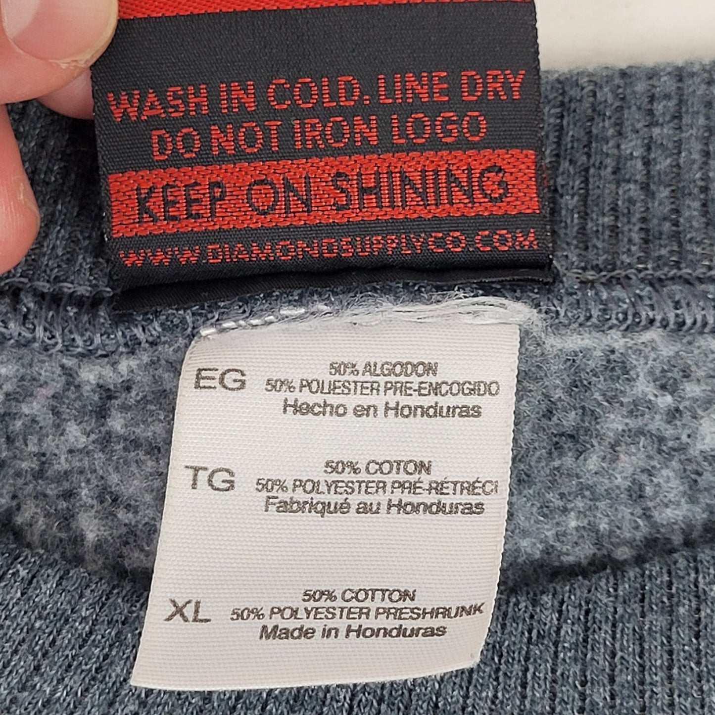 Diamond Supply Co. Dark Grey Crewneck Sweatshirt Sade Adu Men's Sz L