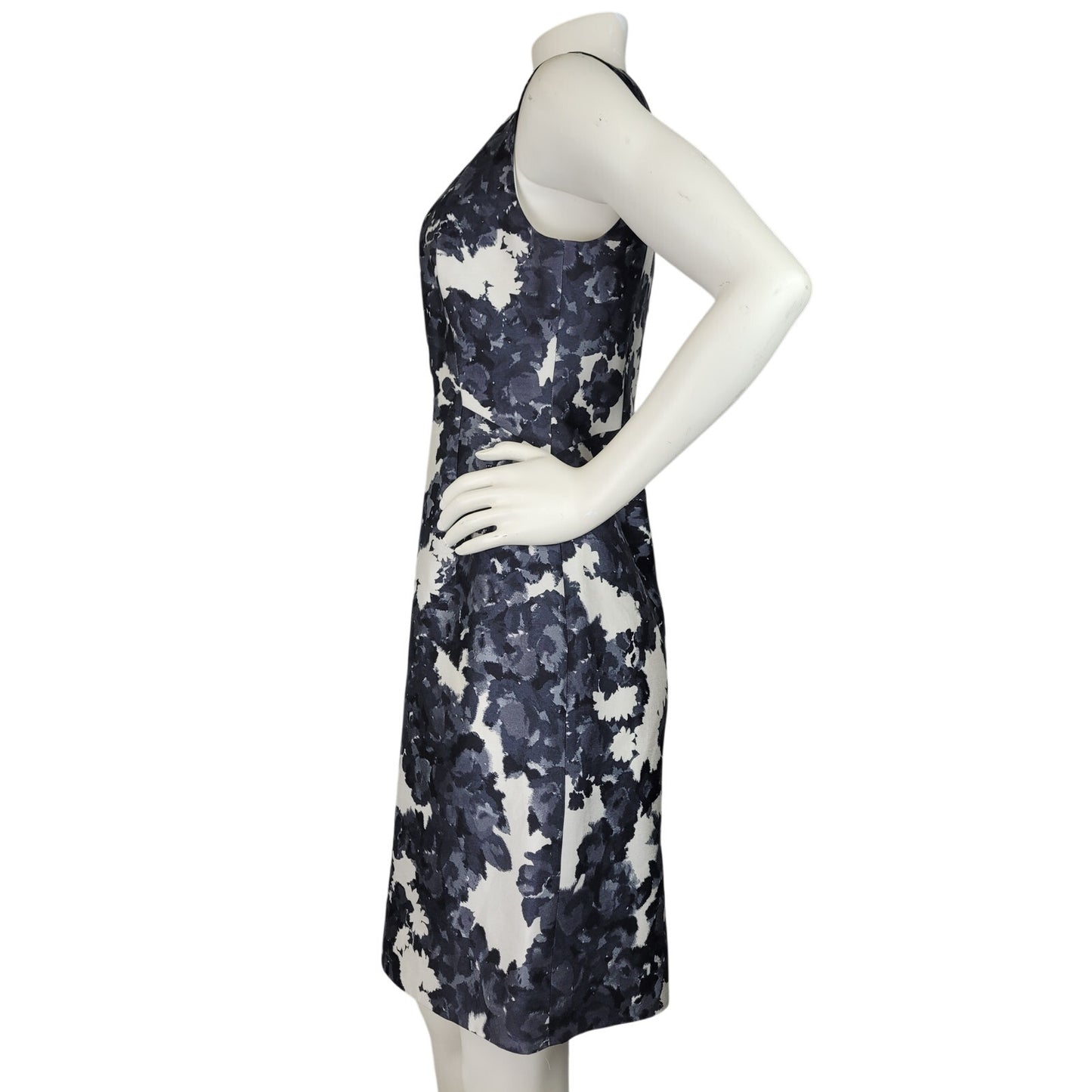 Kate Spade New York Leena Cotton Silk Black & White Sheath Floral Dress Sz 4