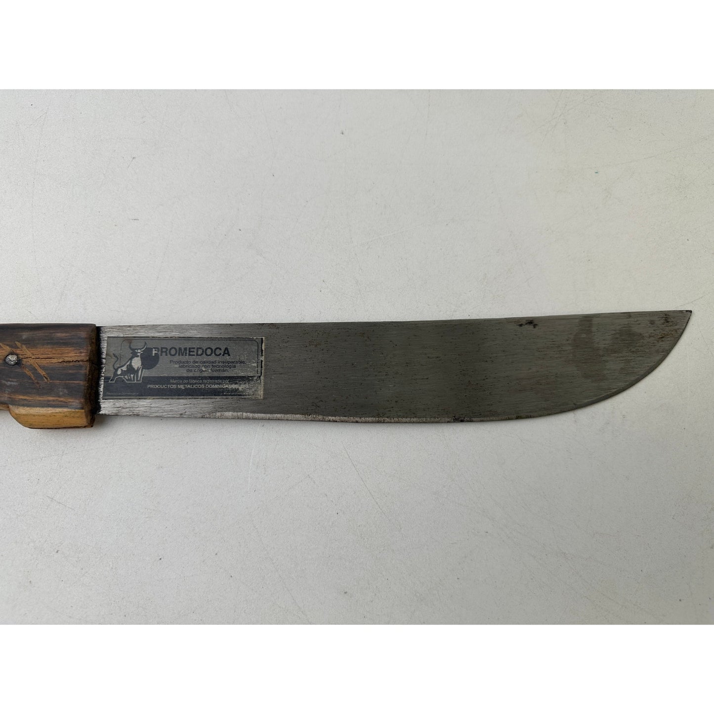Vintage Dominican Promedoca Machete | Hand Carved Animal Handle & Tooled Leather Sheath