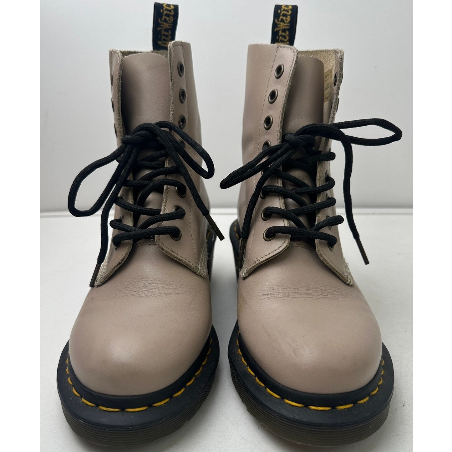 Dr. Martens Clemency Natural Wanama Heeled Lace Up Boots Women's Sz 6