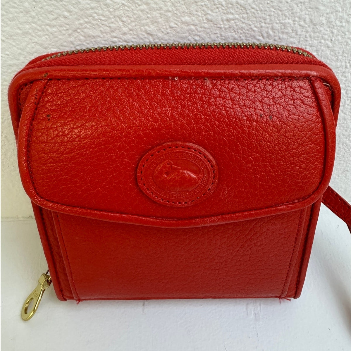 Vintage Dooney & Bourke All-Weather Red Leather Convertible Belt Bag Crossbody