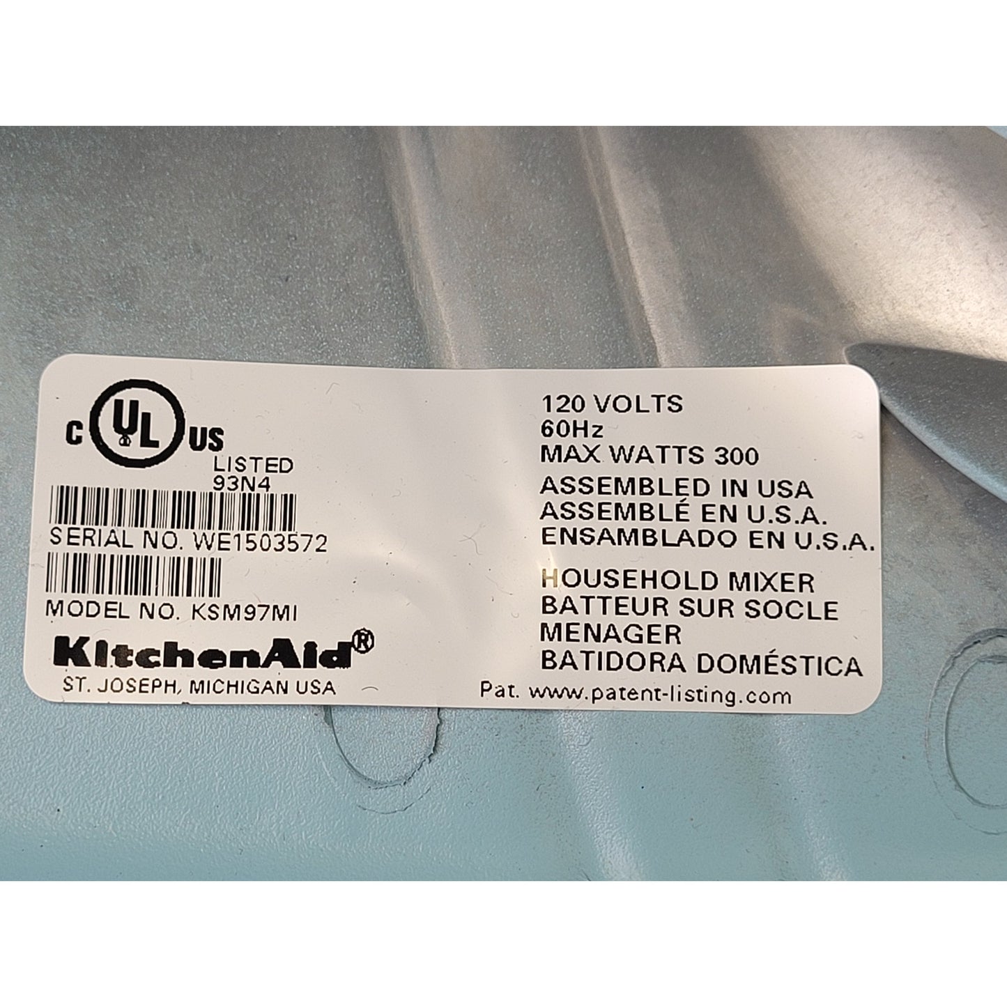 KitchenAid Deluxe 4.5 Quart Tilt Head Stand Mixer in Blue | For Parts/Repair