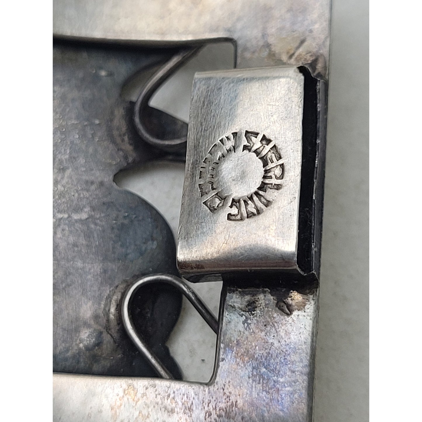 Vintage 1940s Mexican Sterling Silver Panel Bracelet in Original Box