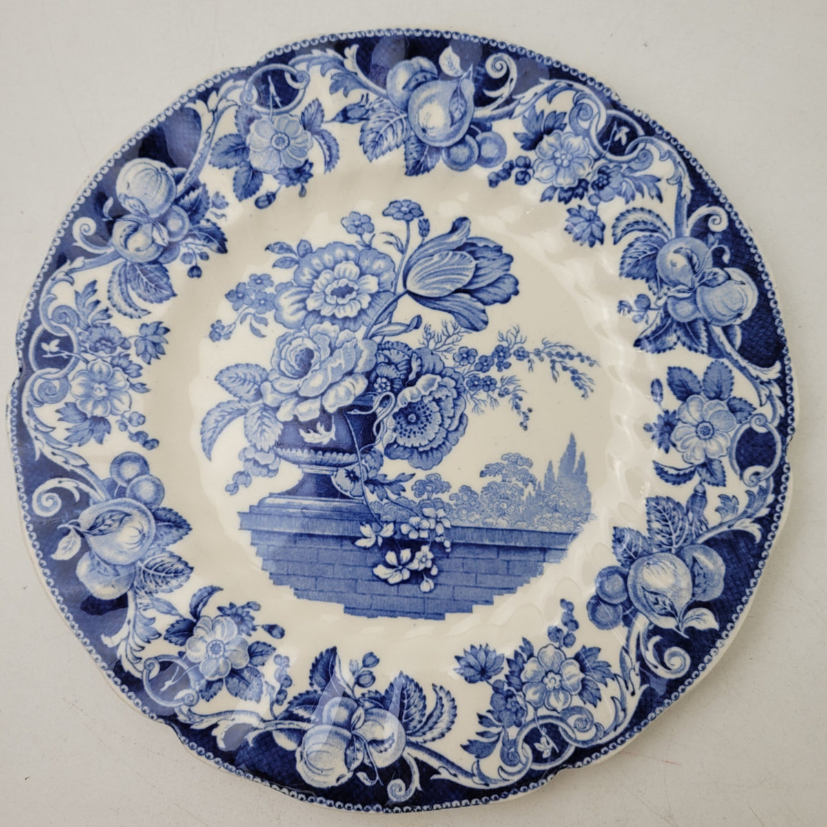Vintage Royal Doulton Blue & White Pomeroy Pattern D6323 Dinner Plate Set of 5