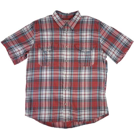 Short Sleeve Alaskan Guide Shirt | Red & Gray Plaid | Men's Sz L