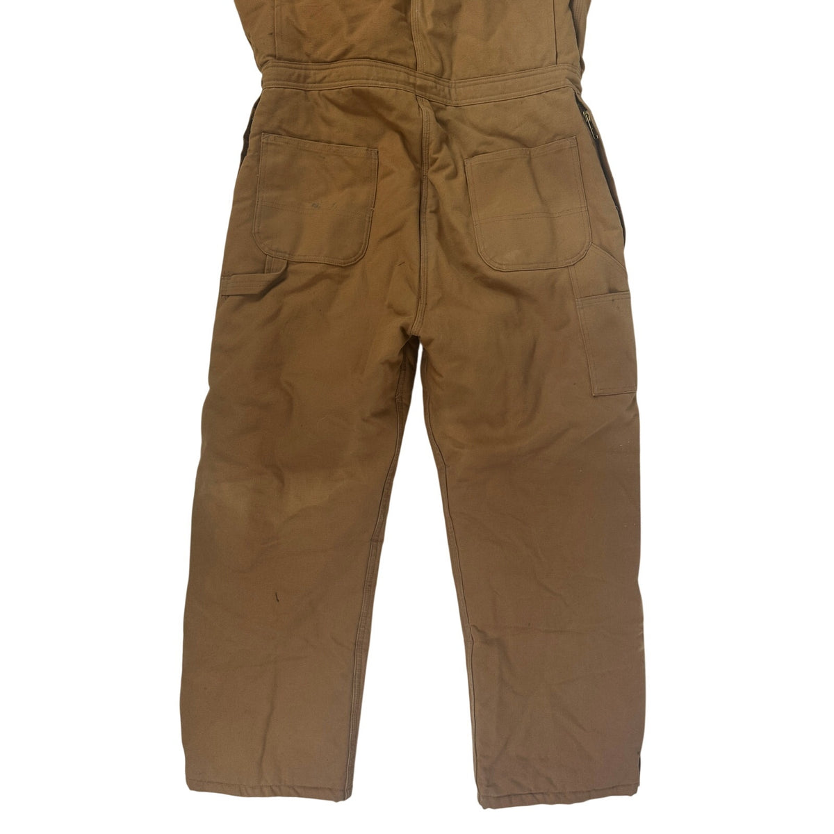 VTG Carhartt Quilt-Lined Duck Canvas Brown Workwear Coveralls Men's Sz 44 Short