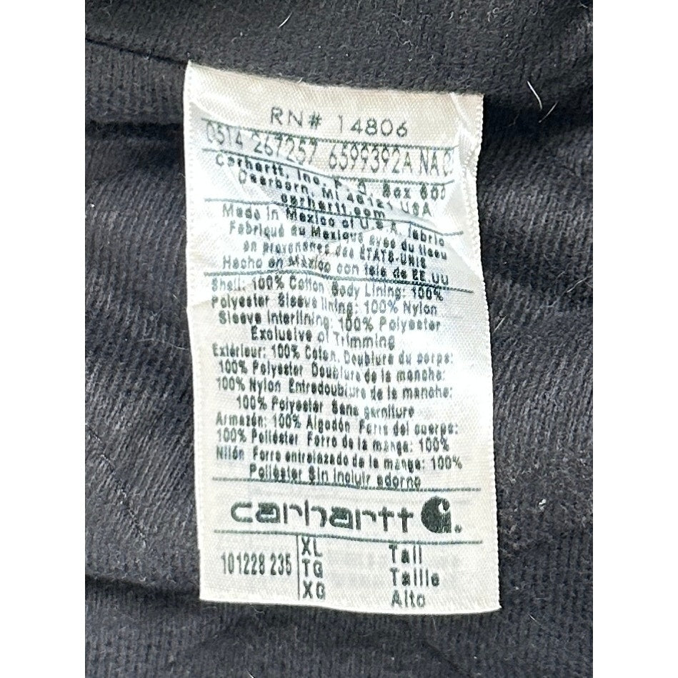 Carhartt Bankston Sandstone Duck Quilted Flannel-Lined Bomber Jacket Men's Sz XL