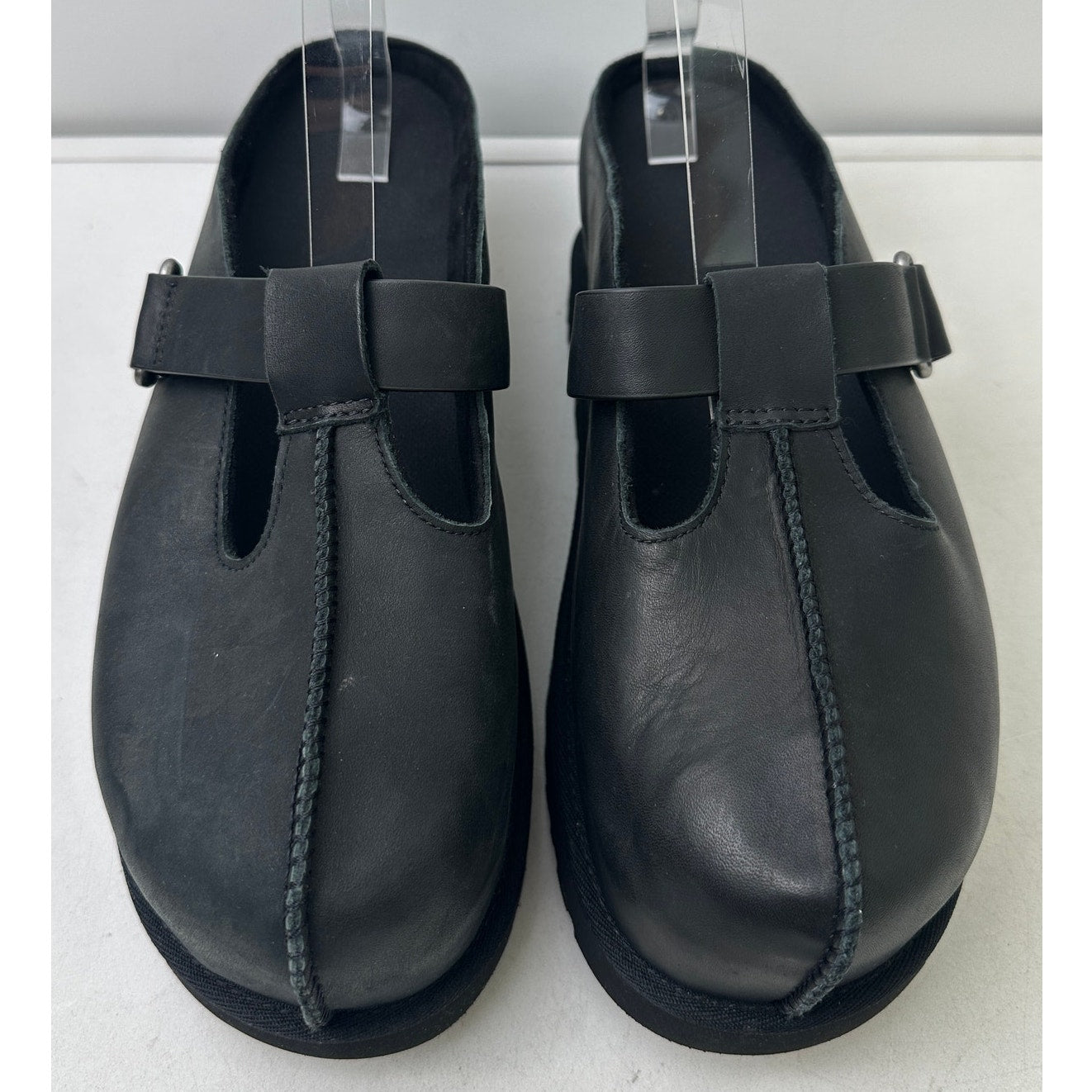 Ugg Goldenstar Hi Clog Black Leather Platform Mules Women's Sz 12