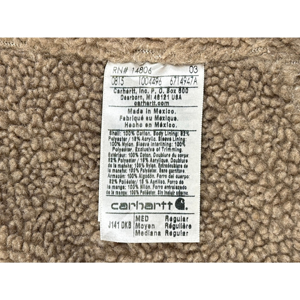 Vintage Carhartt Brown J141 DKB Lined Sierra Jacket Men's Sz M