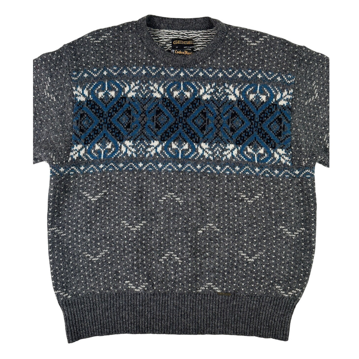 Vintage Geiger Austria LodenPlankl Wool Fair Isle Sweater Men's Sz 52 (L)