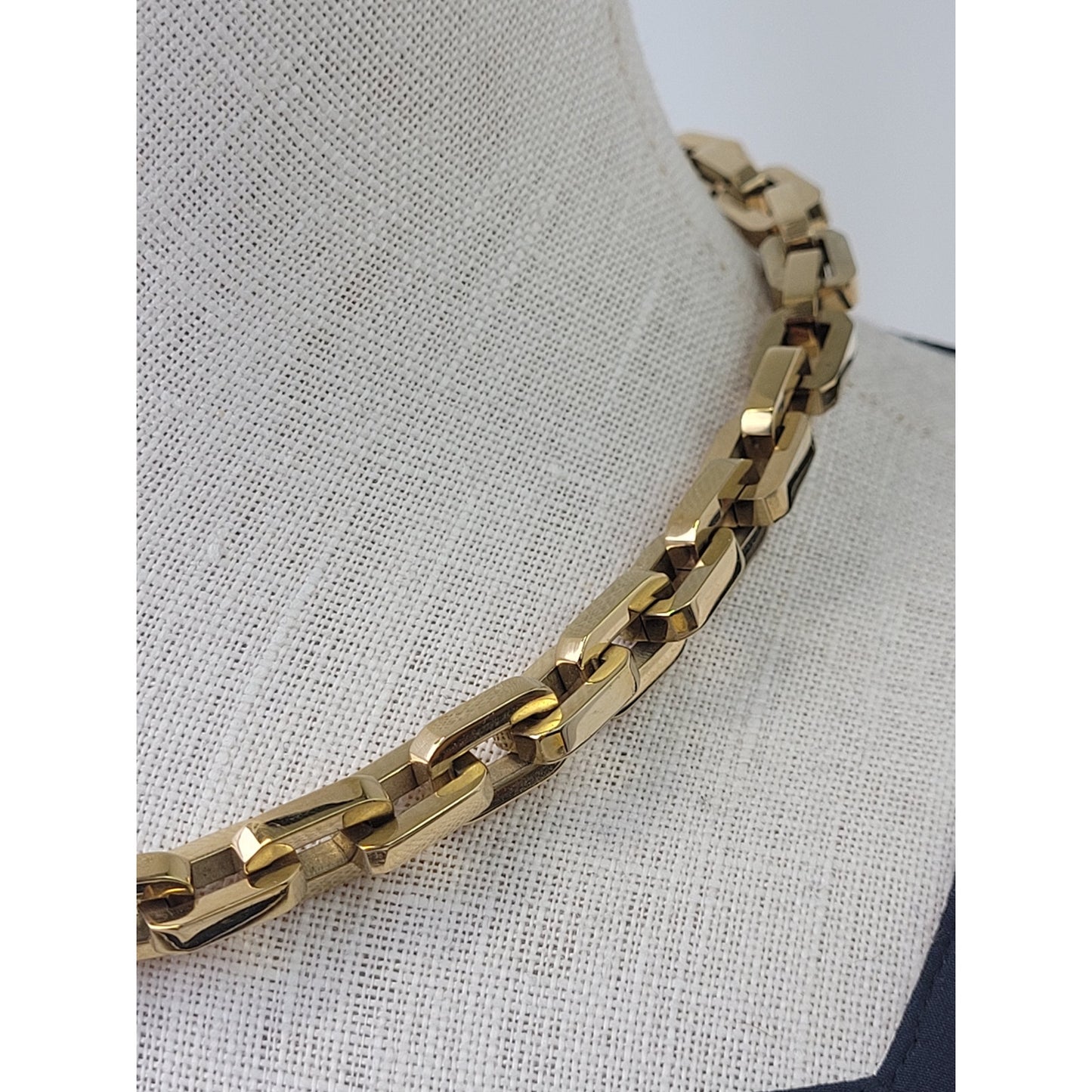 Eddie Borgo Supra Link Collar Necklace 12K Gold-Plated Rectangular Links | 17"