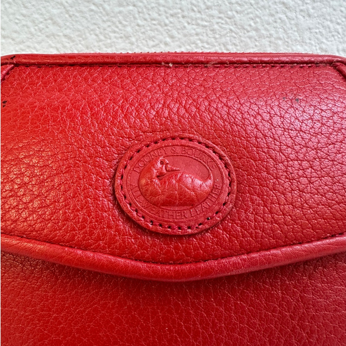 Vintage Dooney & Bourke All-Weather Red Leather Convertible Belt Bag Crossbody