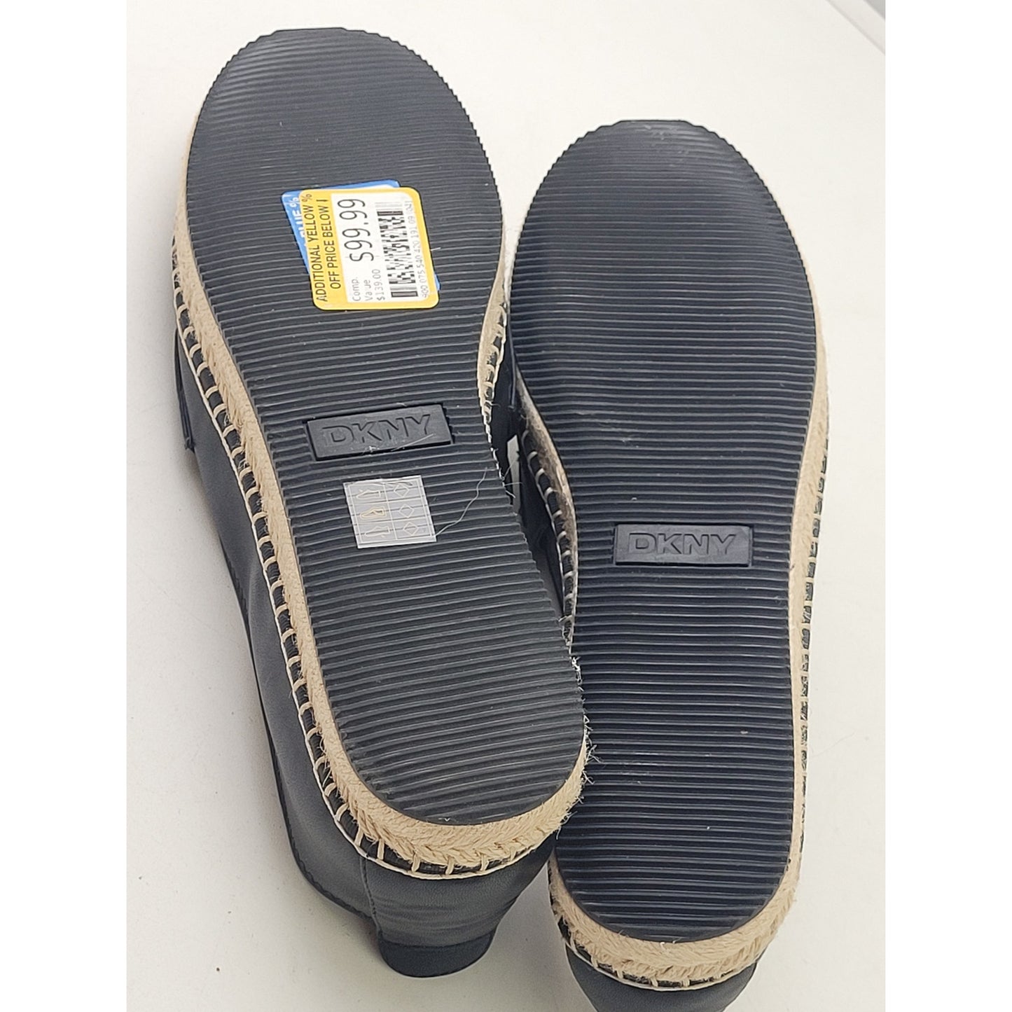 DKNY Mally Slip On Bit Buckle Espadrille Loafer Flats Sz 9.5