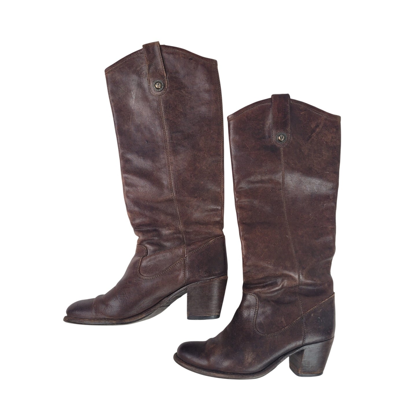 FRYE Jackie Tall Biker Riding Boot Stacked Heel Women's Sz 8