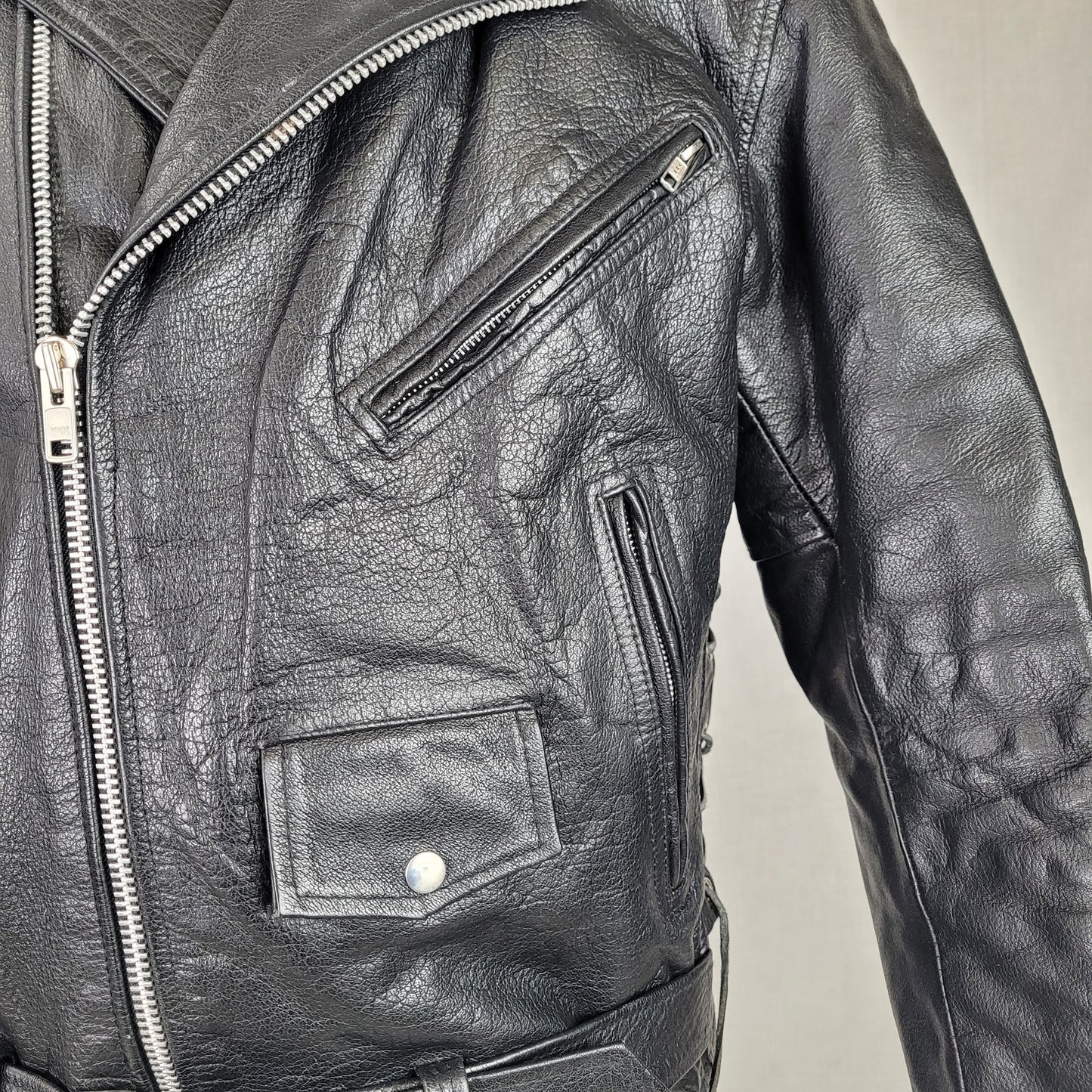 Milwaukee Leather Black Motorcycle Jacket Thick Heavy Moto Rock Men's Sz XL