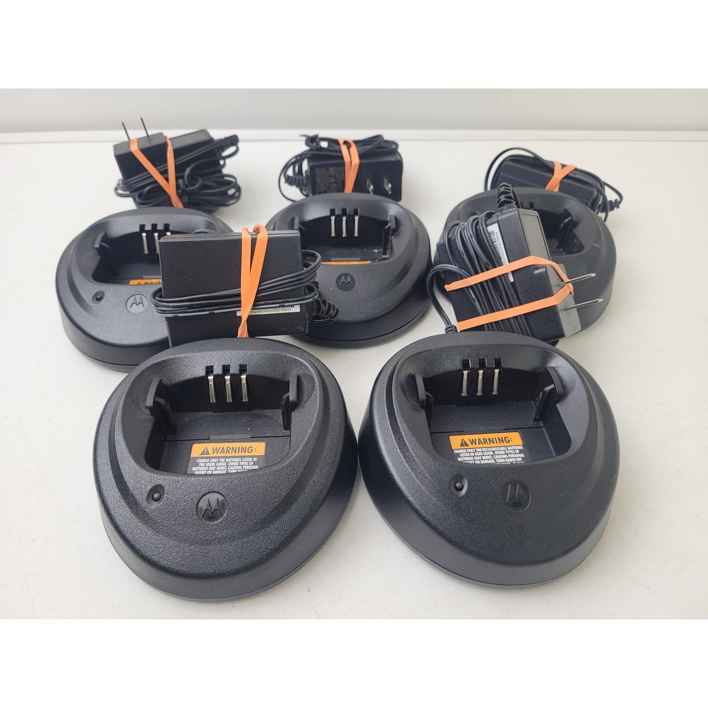 Motorola CP200d Portable Two-way Radios, Microphones, & Charging Docs Set of 3