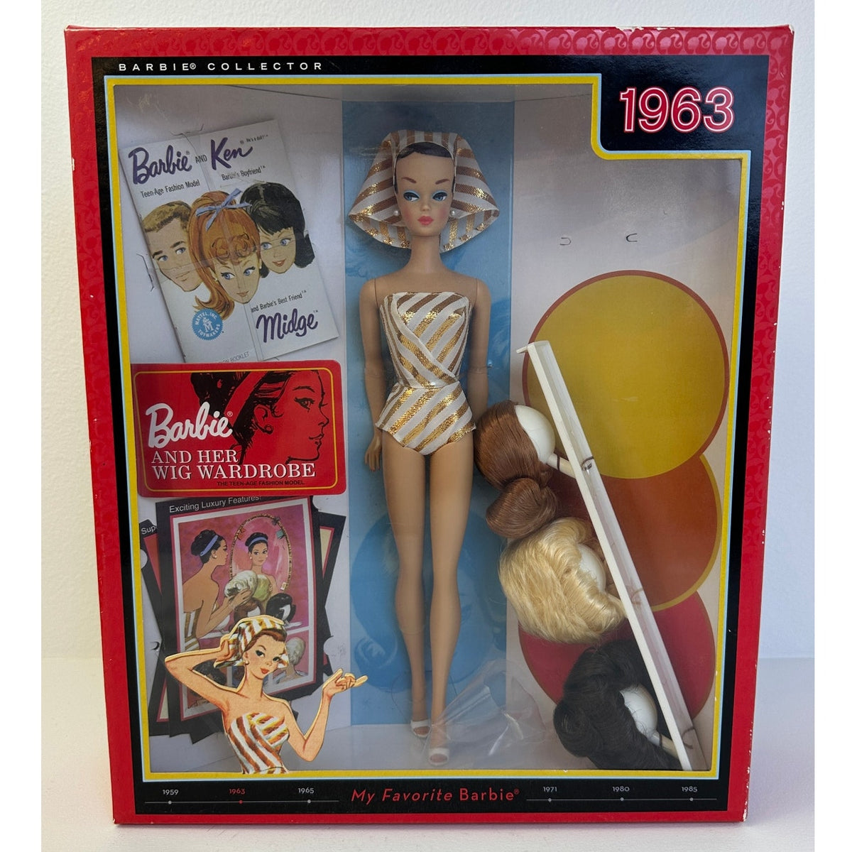 2009 Mattel My Favorite Barbie 1963 Fashion Queen Wig Wardrobe