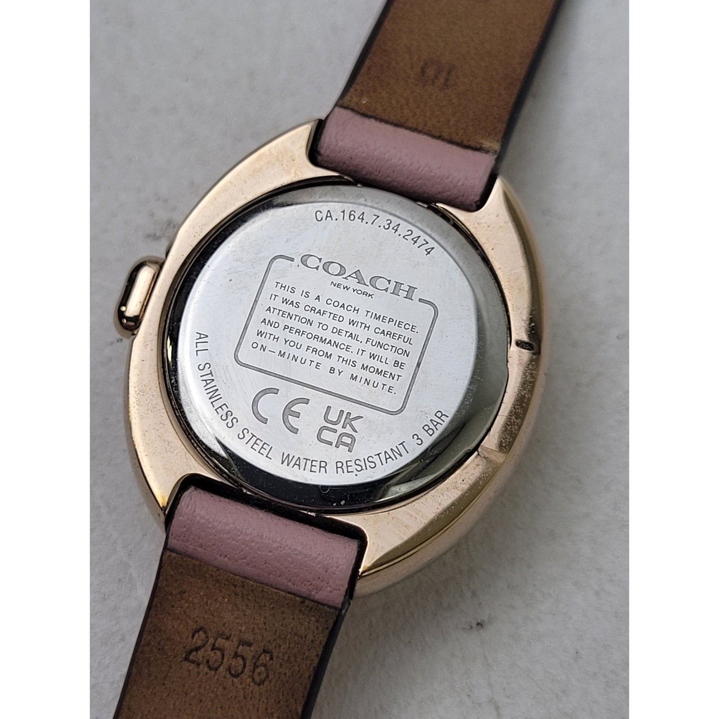 COACH Women's Blush Gold-Tone Sammy Leather Watch 22.5mm | Working