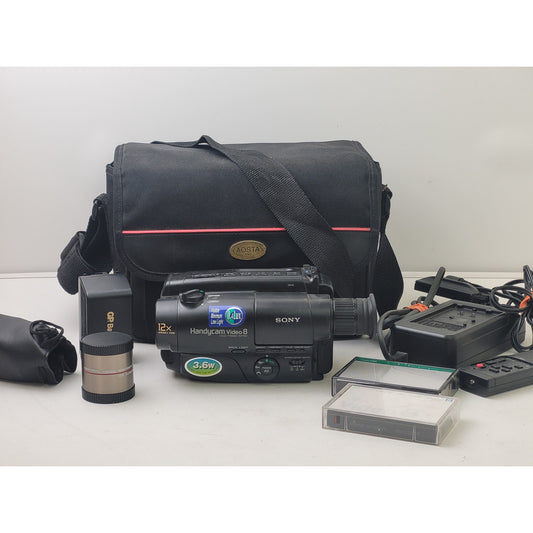 VTG Sony Handycam Video 8 Camcorder CCD-TR420 Bag Charger Lens | Parts/Repair