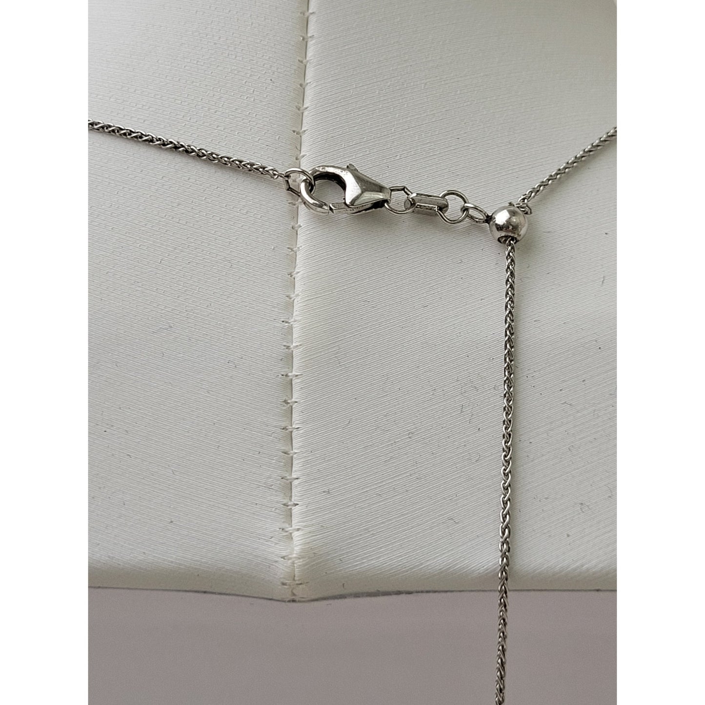 Sterling Silver Abalone Shell Black Marcasite 30mm Pendent Adjustable 925 Chain
