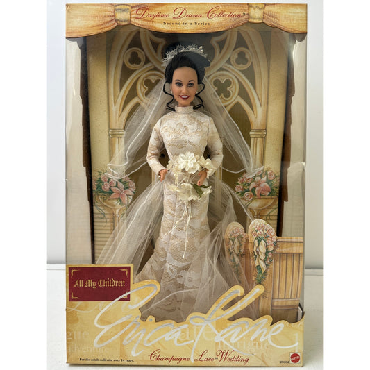 Vintage 1999 Mattel All My Children Erica Kane Champagne Lace Wedding Barbie NIB