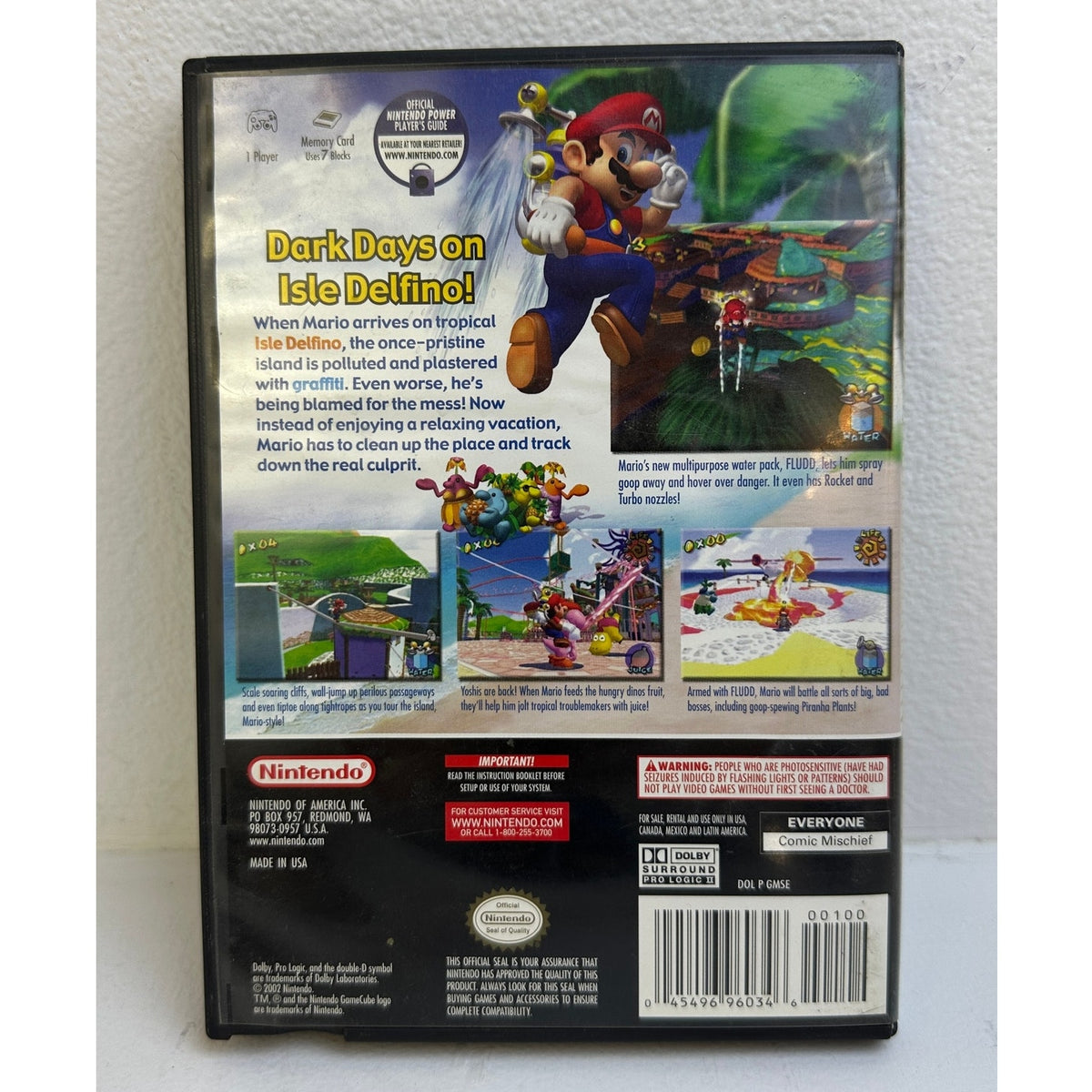 Super Mario Sunshine Nintendo GameCube, 2002 Black Label CIB | Untested