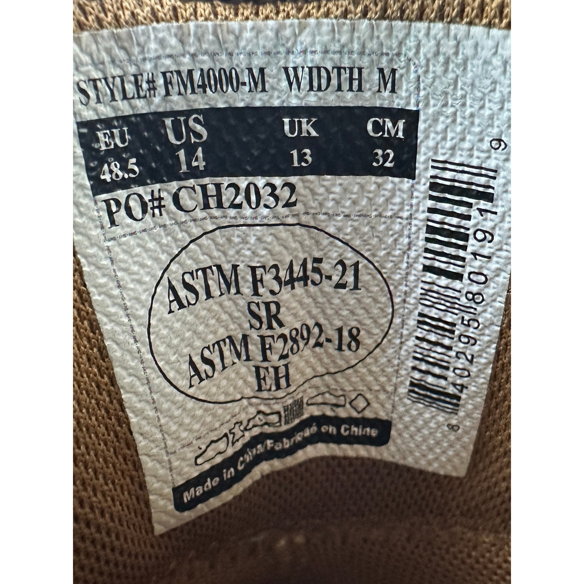 Carhartt Millbrook 4" Romeo Soft Toe Wedge Work Boots Men's Sz 14
