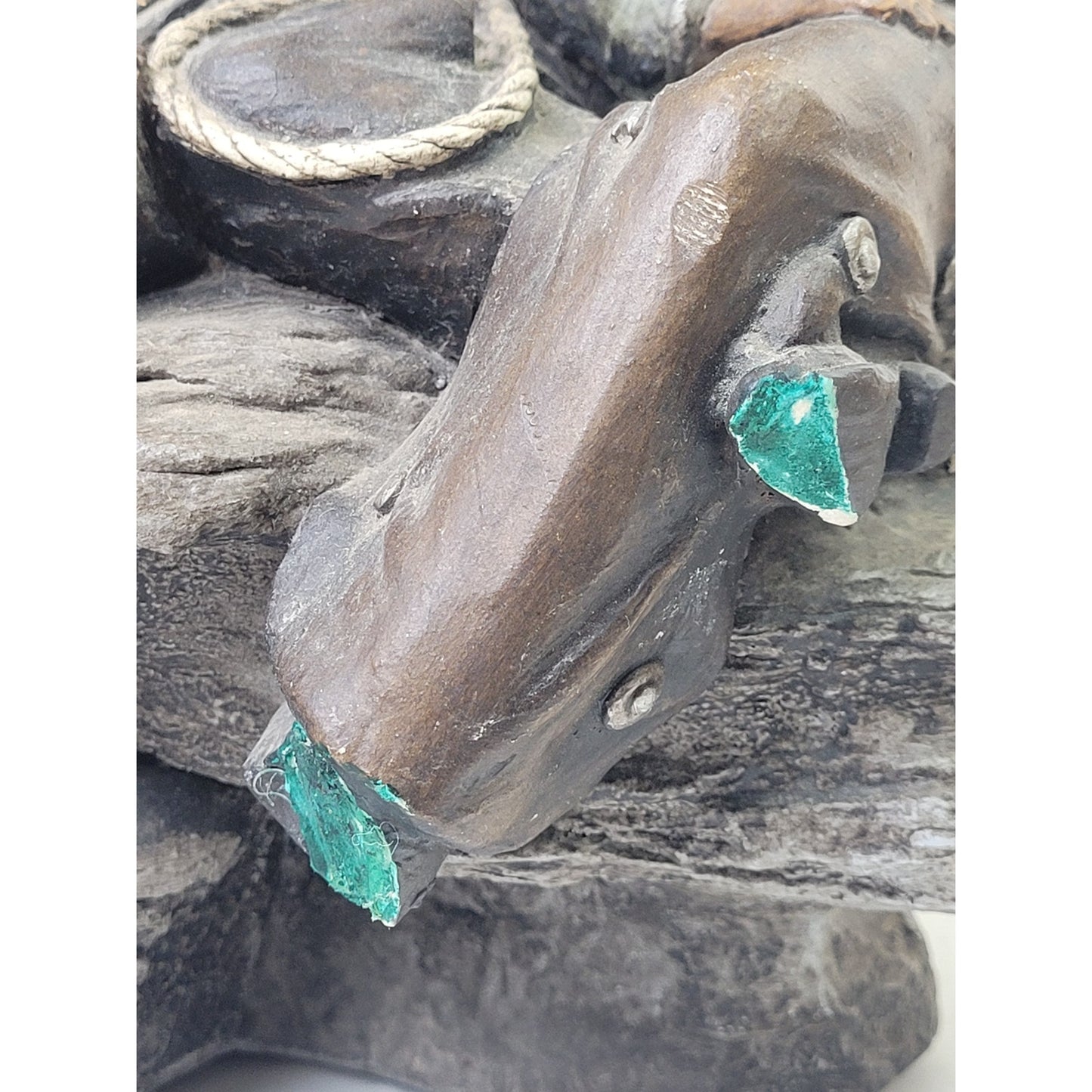 Vintage Apsit Bros Cali Western Cowboy Outlaw Chalkware Table Lamp & Shade