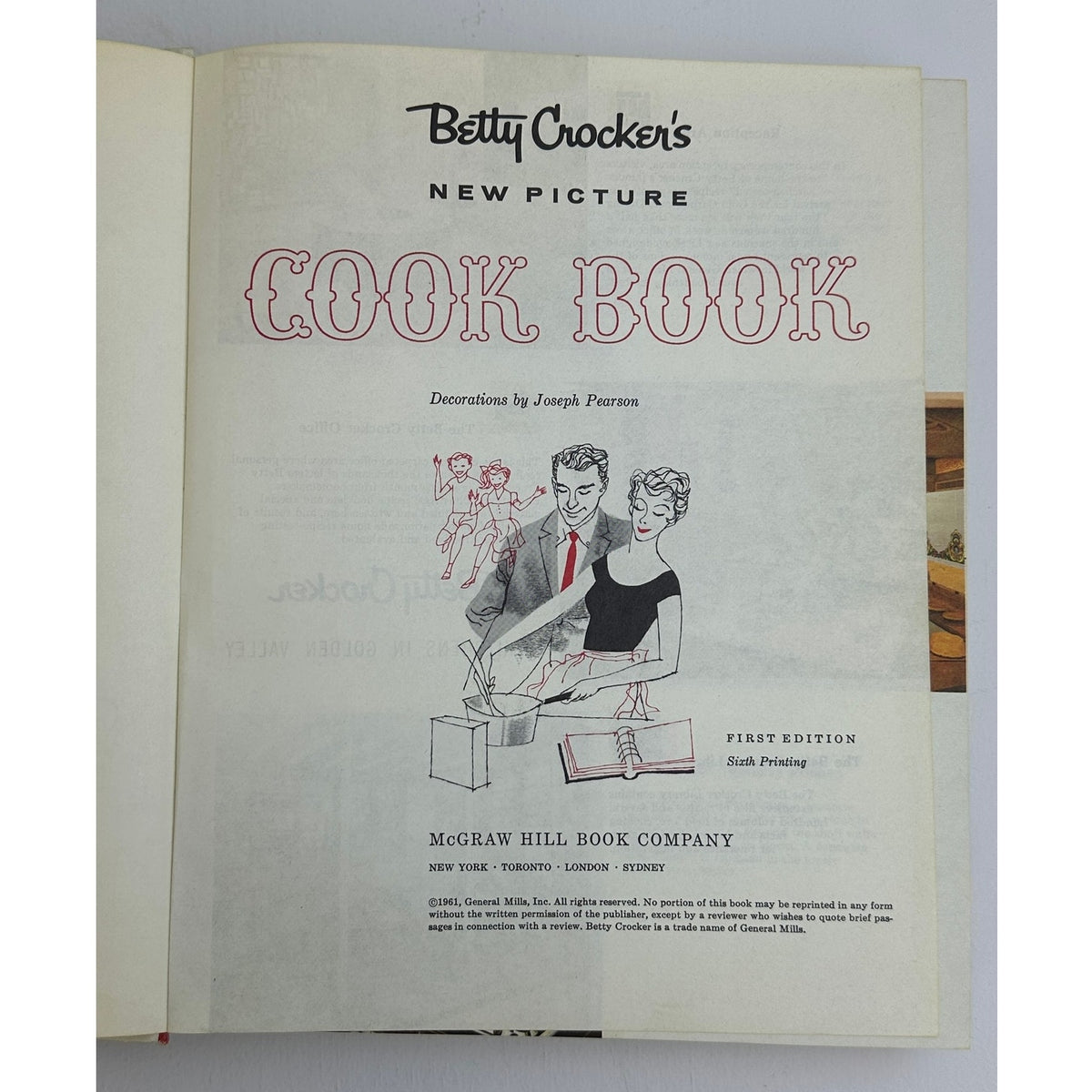 Vintage 1961 Betty Crocker's New Picture Cook Book (First Edition, Sixth Printing)