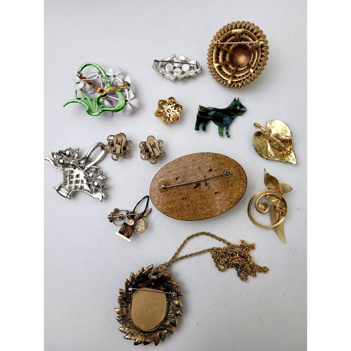 Vintage MCM Jewelry Lot of Pins Necklaces Bracelets Earrings
