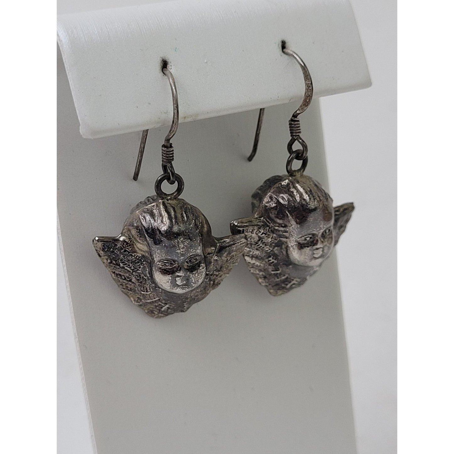 Vintage Sterling Silver Cherub Earrings | 5.26 grams