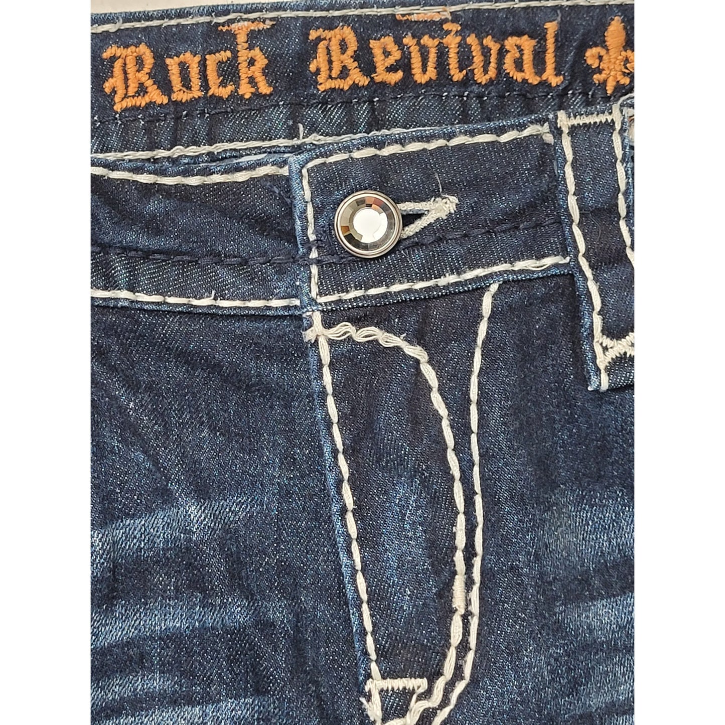 Rock Revival Kai Boot Low Rise Medium-Dark Wash Bootcut Jeans Women's Sz 31