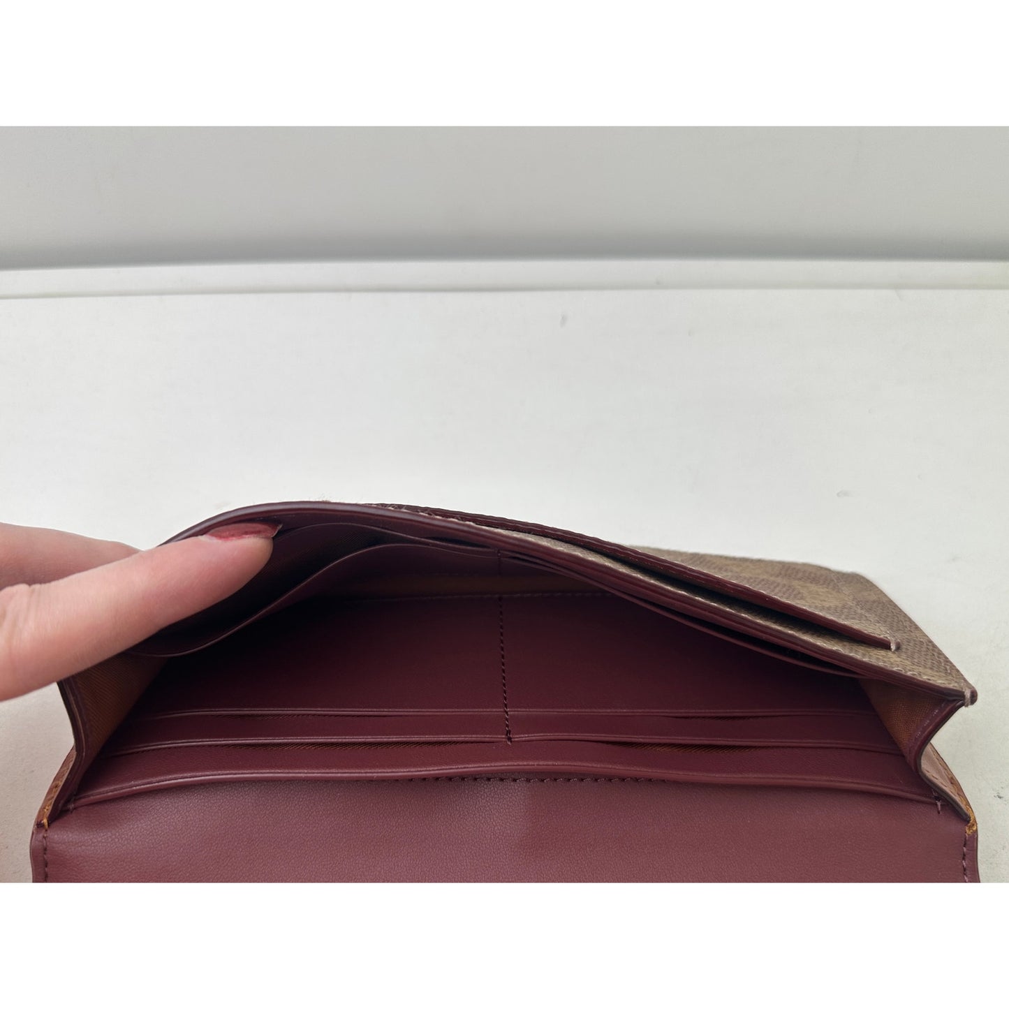 Coach Mila Long Flap Wallet in Signature Canvas & Leather | Tan Caramel