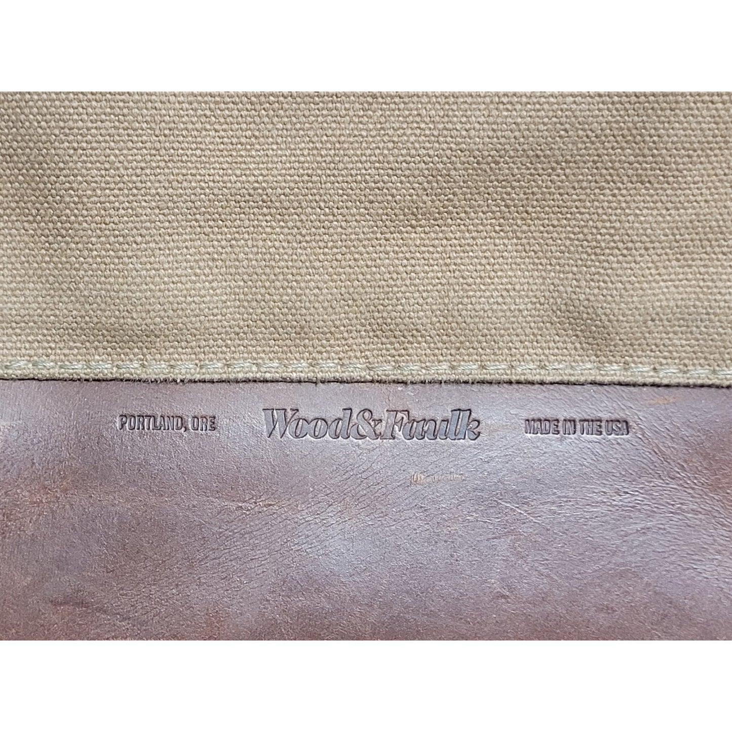 Wood & Faulk Shoulder Bag Brown Canvas Brown Leather | Made in USA
