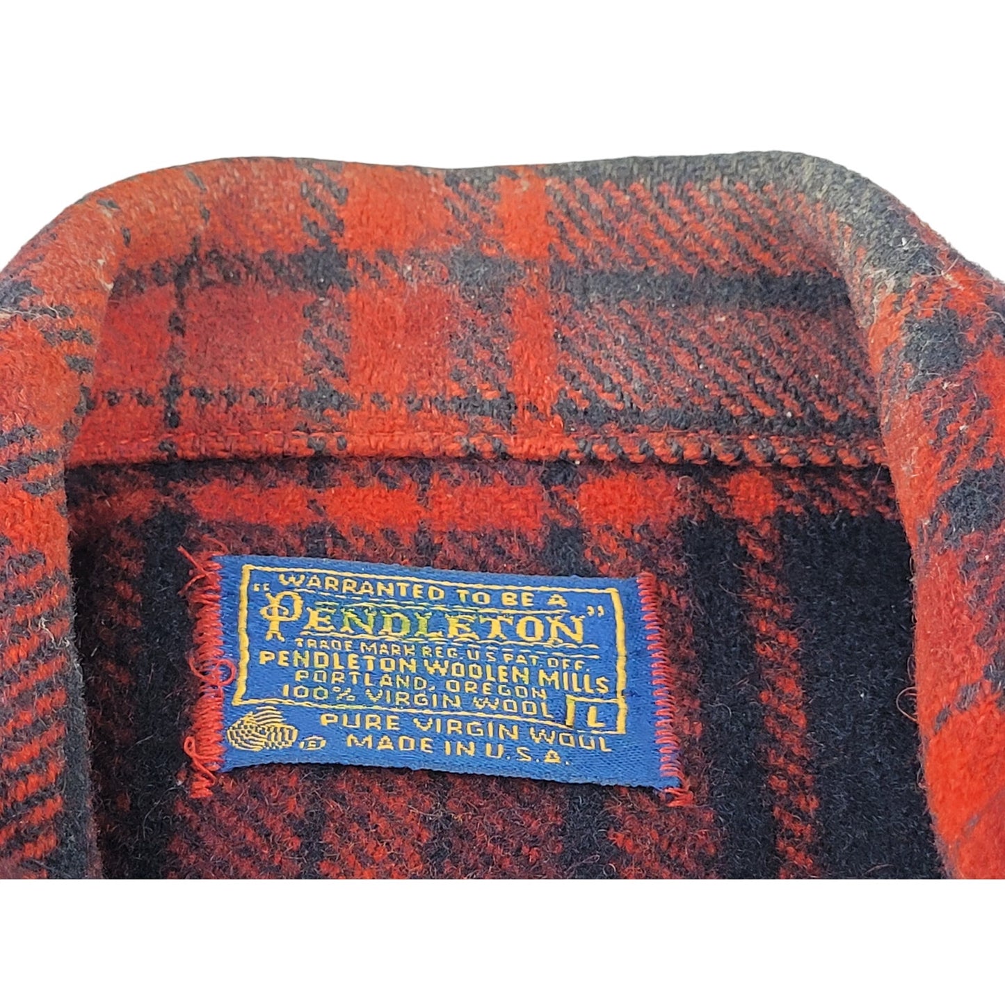 Vintage Pendleton Mackinaw Cruiser Field Jacket Red Blue Plaid Men's Sz M/L