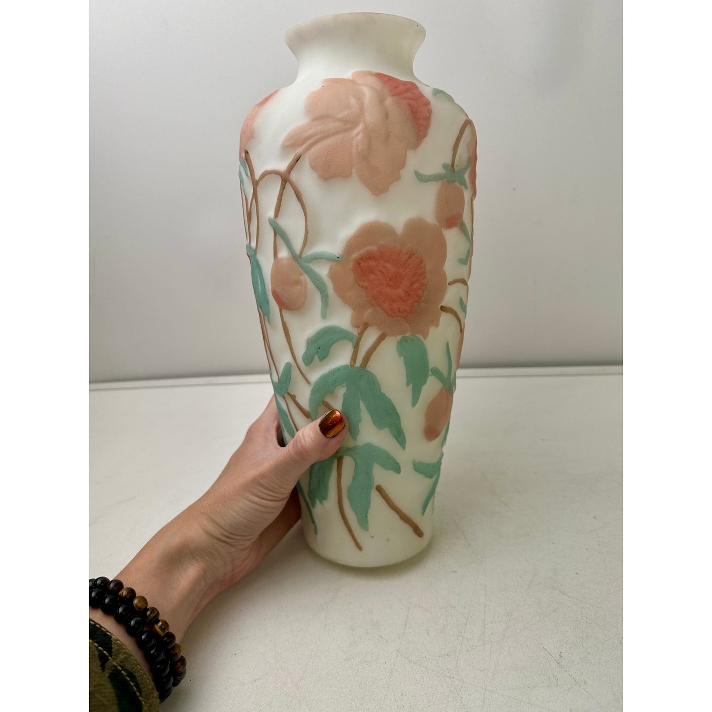 Vintage 1930s Pheonix Consolidated Glass "Bittersweet" Art Deco Vase